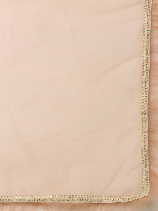 Bollywood Vogue Ready To Wear Mauve Art Silk N Sequin Organza Lehenga