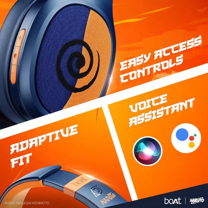 boAt Rockerz 460 Naruto Series - Naruto Edition Bluetooth Headphones (Blue, Orange) xpresselectronics