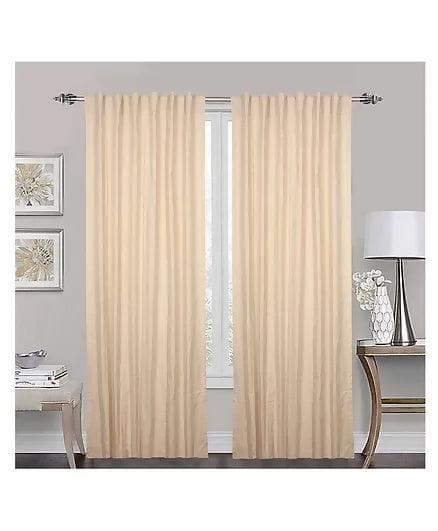 Cotton by Lushomes light filtering curtains, Flax Cotton,Living Room or Bedroom with Reverse Tab Top, 50 x 72 inch, 72 inch curtains 2 panel set,100%(Colour Natural) - HalfPe