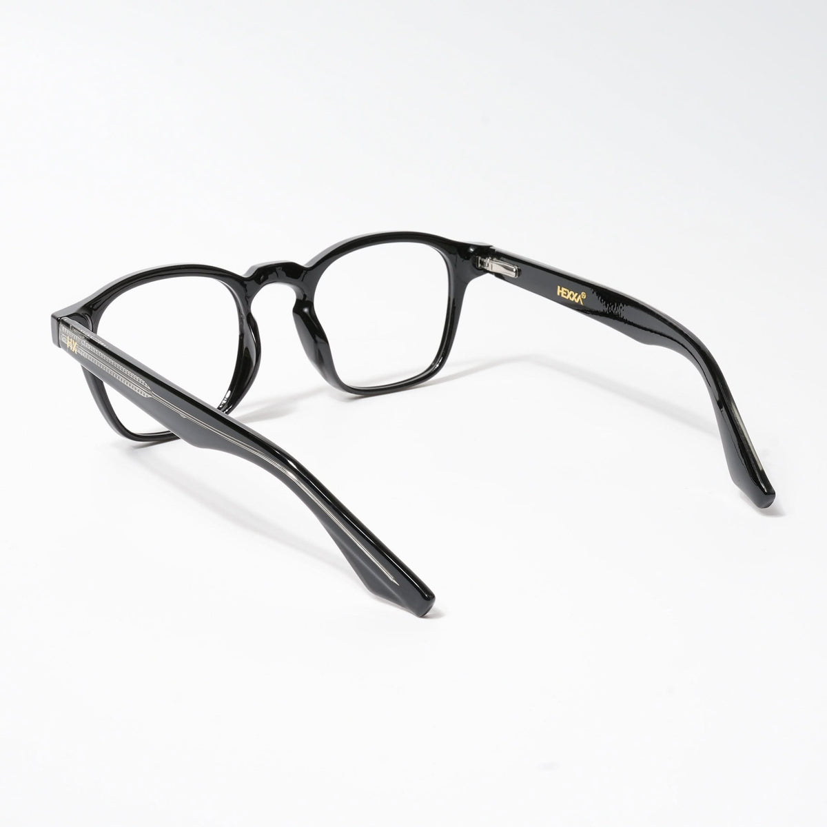 Hexxa Shine Black Square Eyeglasses for Men and Women - view 5