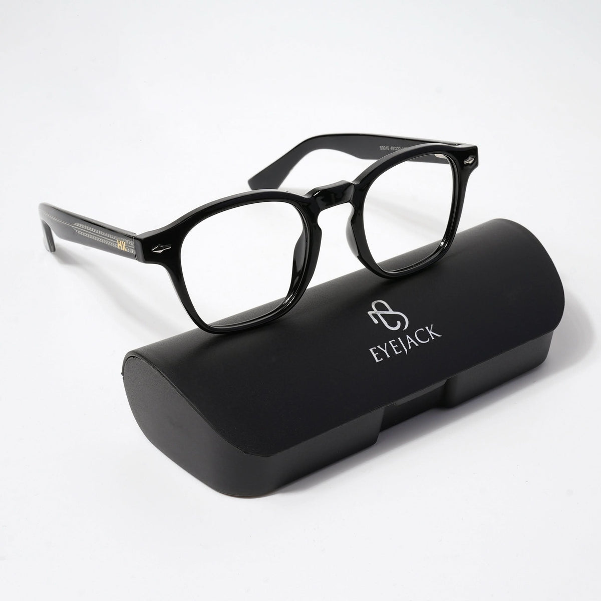 Hexxa Shine Black Square Eyeglasses for Men and Women - view 7