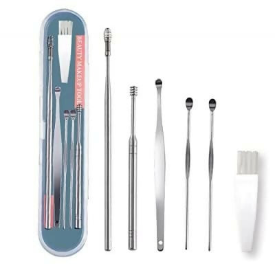 Reusable Ear Wax Removal Tool Kit Stainless Steel Ear Cleaner Earpick Set with Storage Box & Ear Curet for Safe Ear Cleaning