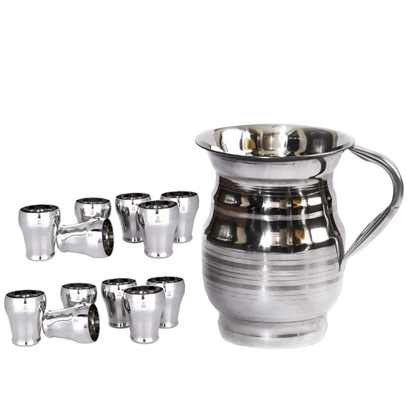 SHINI LIFESTYLE Stainless Steel Jug and Glass combo, Water Jug, juice glass set Jug Glass Set (Stainless steel) - HalfPe