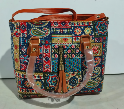 Handled Printed Shopping Bag for women (TPT) NATIONALBAGS & BELTS