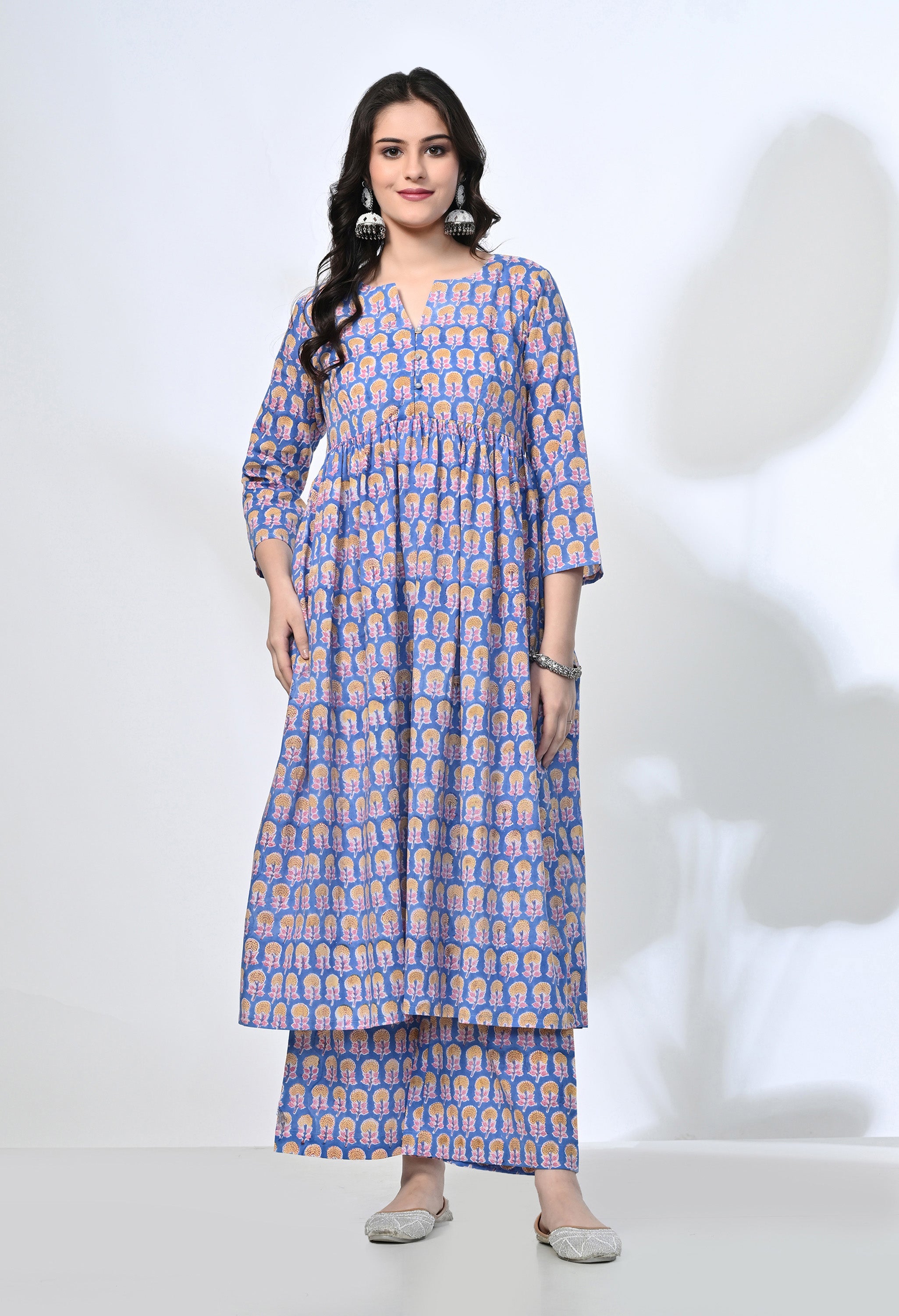 FULWARI HANDBLOCK KURTA SET
