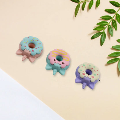 Cartoon Donut Erasers (3 Pc Set) – Non-Toxic Tree Shaped School Stationery for Kids