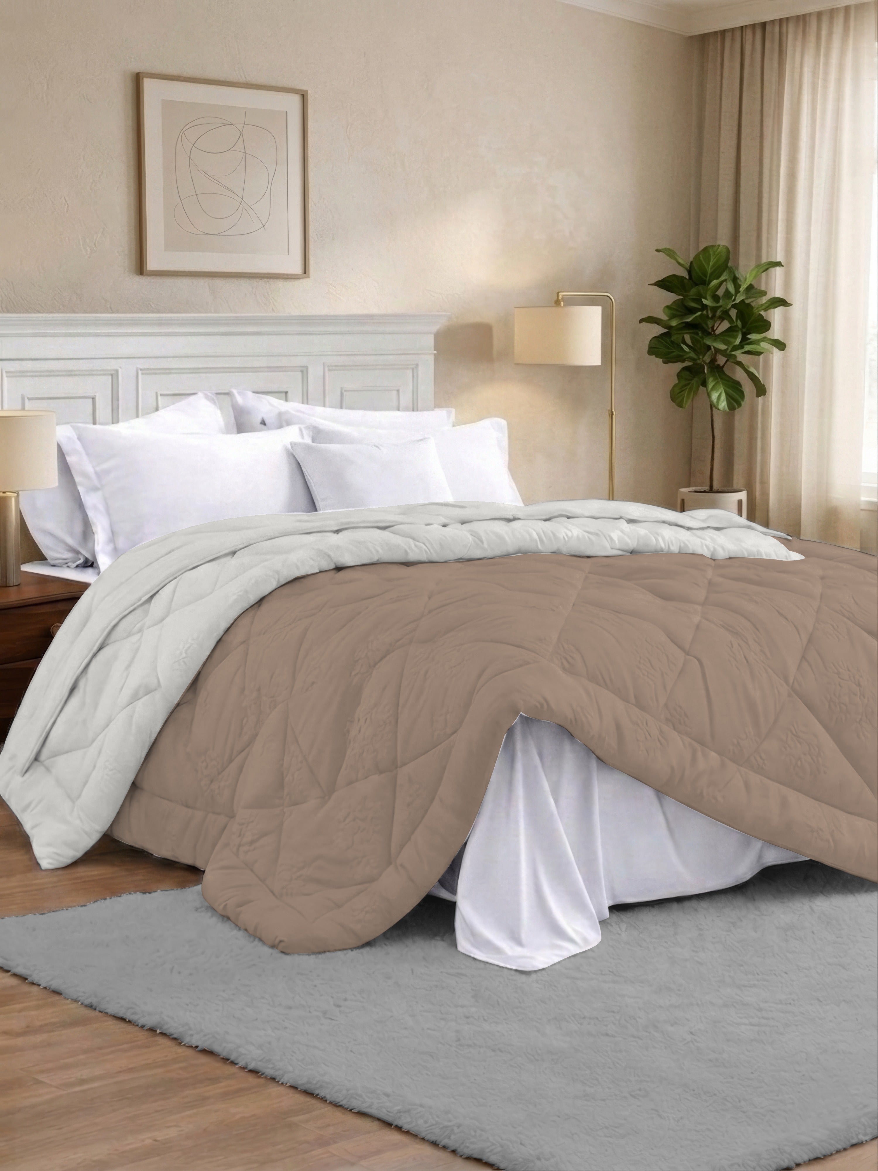 Quirky Home Nest Collection 220 GSM Double Bed Solid Reversible Comforter