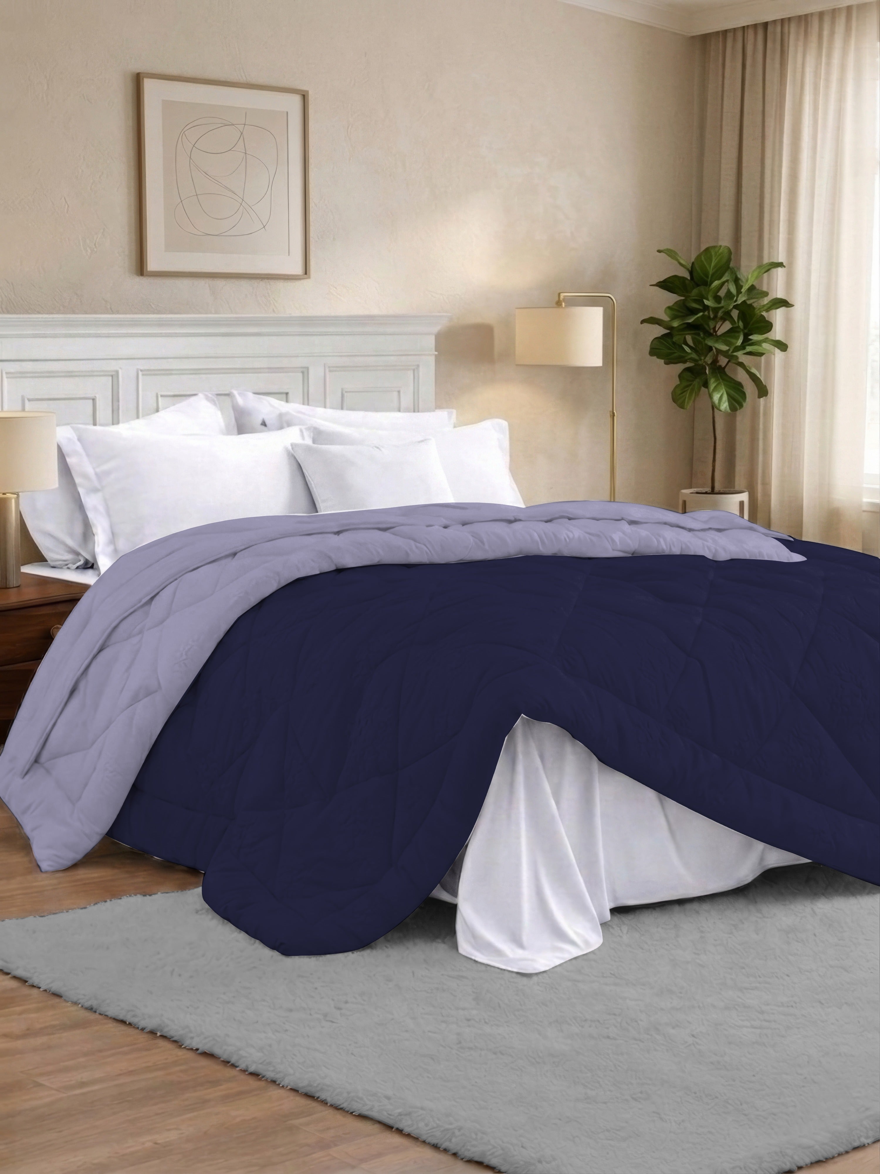 Quirky Home Nest Collection 220 GSM Double Bed Solid Reversible Comforter