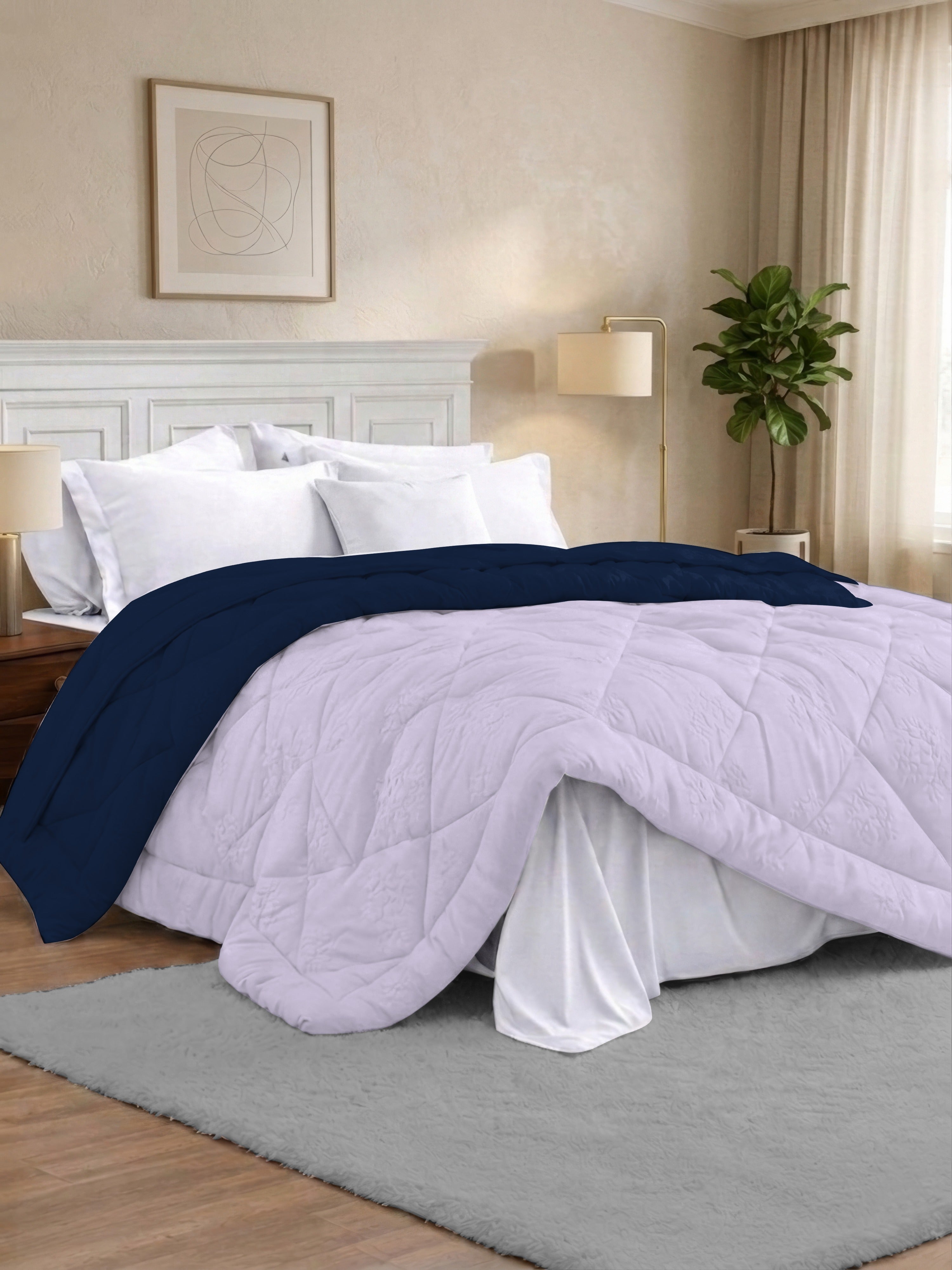 Quirky Home Nest Collection 220 GSM Double Bed Solid Reversible Comforter