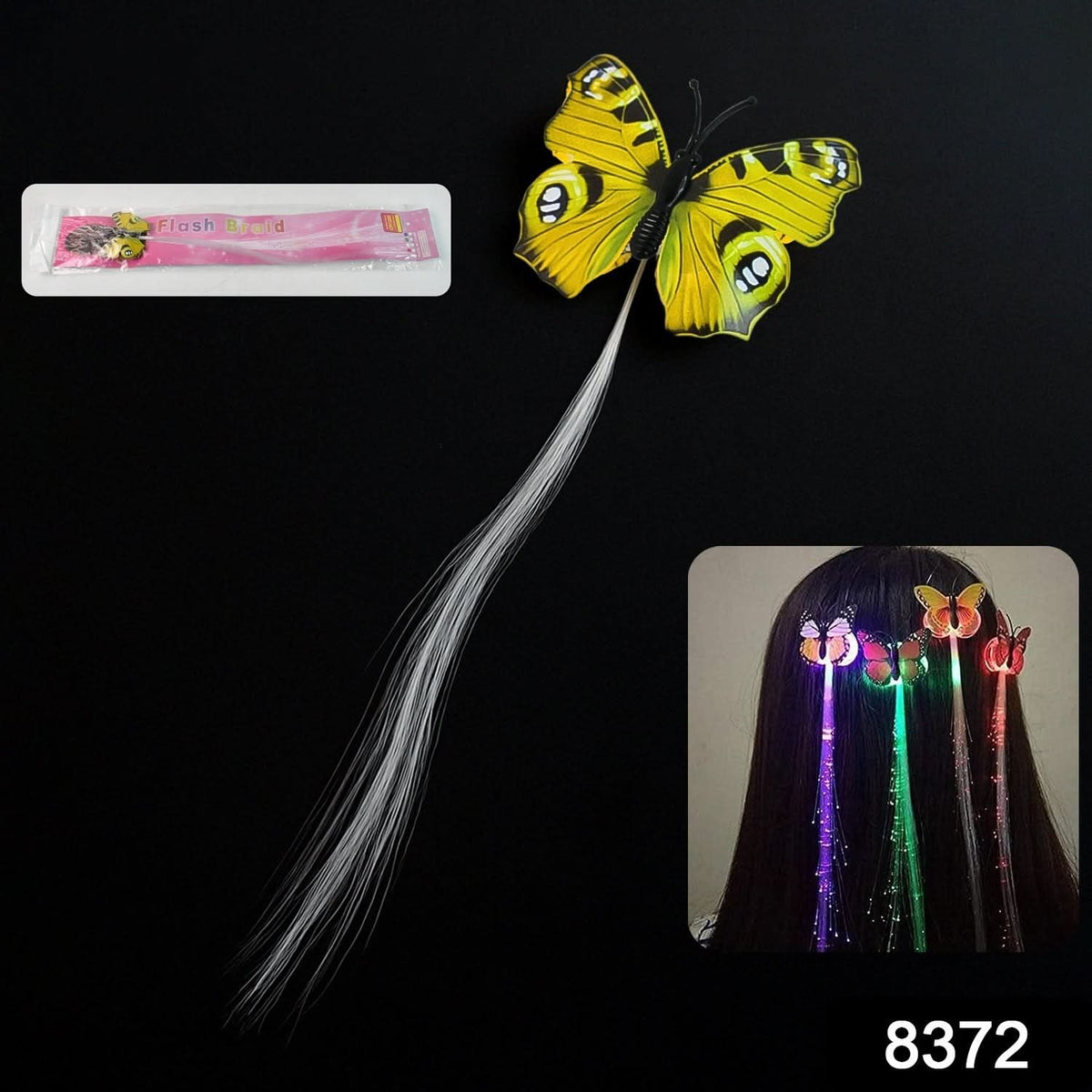 Led Butterfly Hair Braid Clip (Mix Color 1 Pc) HP DD