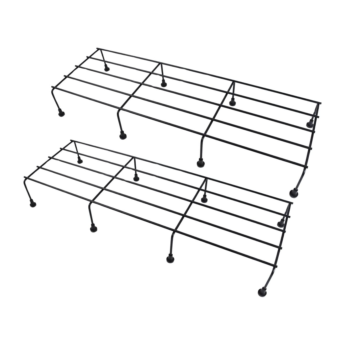 Metal Rectangle Flower Plant Stand For Balcony (60 x 20 Cm, 2 Pc Set)