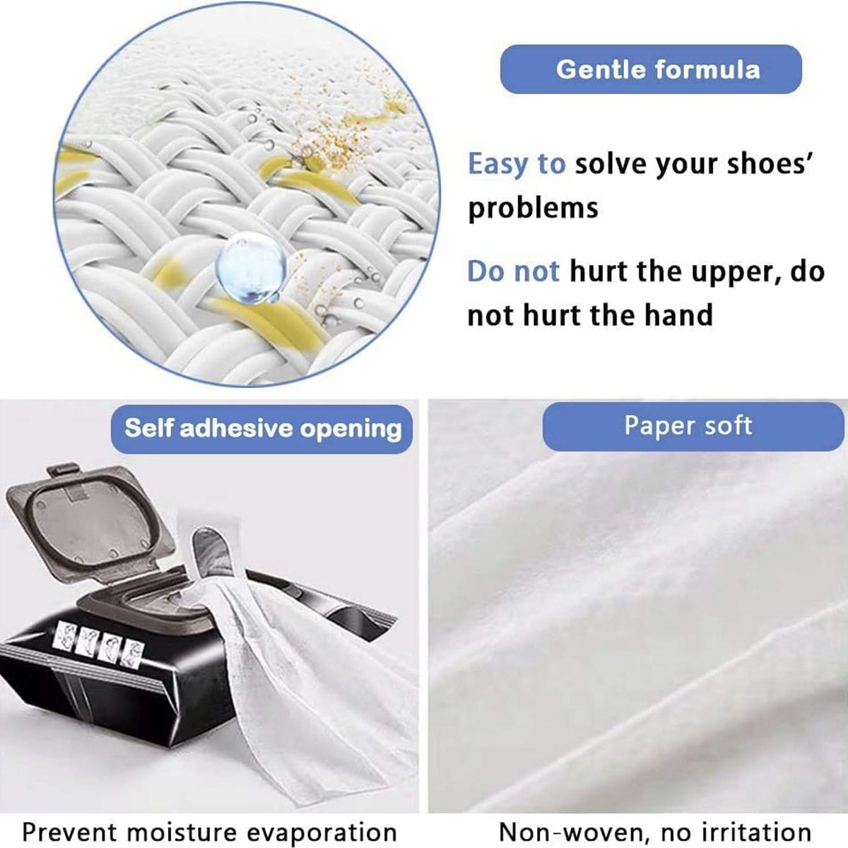 Shoe Cleaning Wet Wipes – Quick Disposable Scrubbing Tissues for Sneakers & Travel Use HP DD