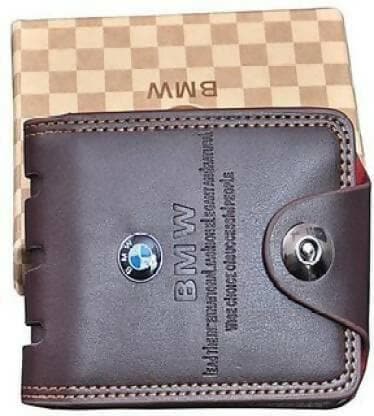 Multispace BMW Artificial Leather Solid Card Holder For Men (Brown )