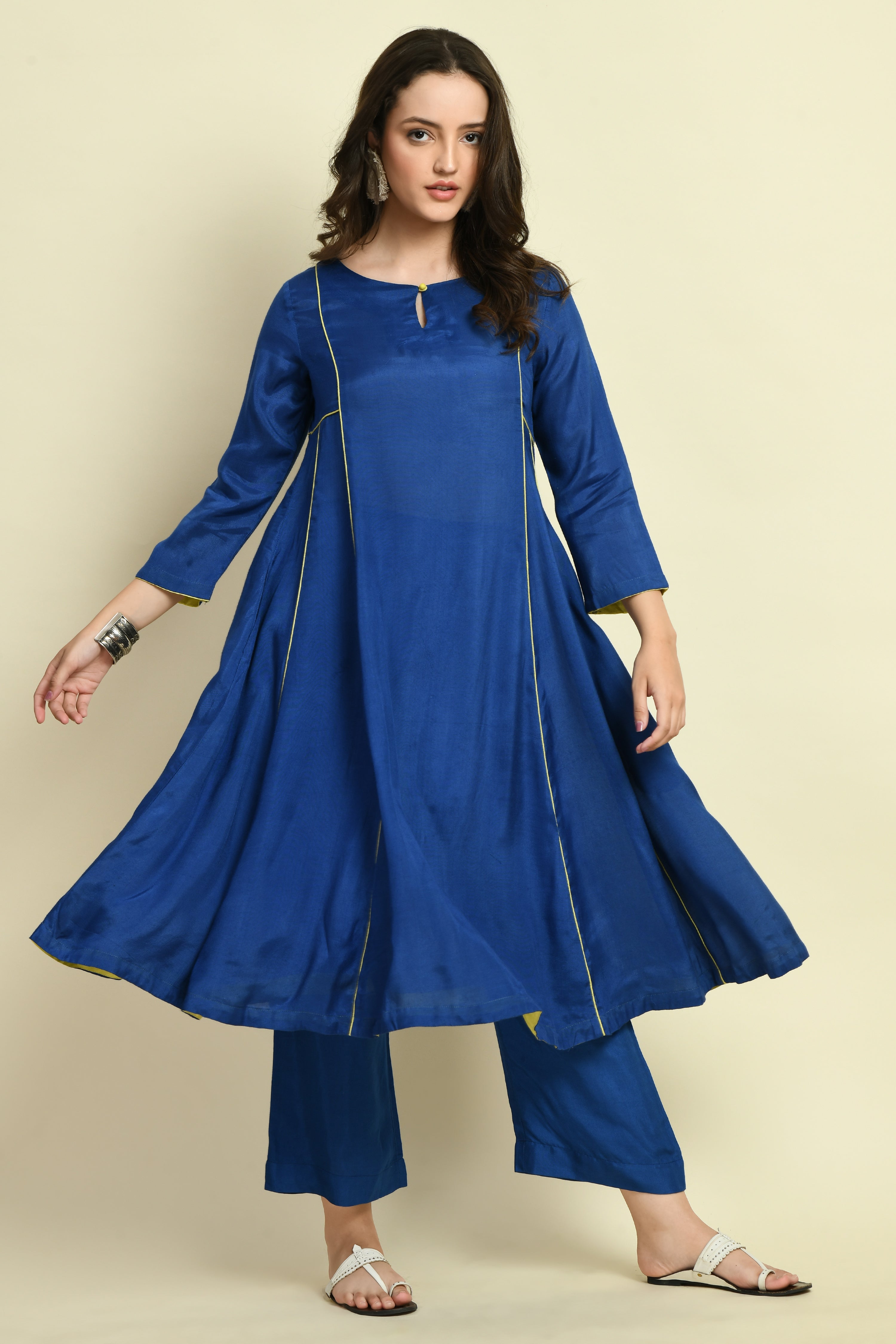 Royal Blue Kurta Set For Women