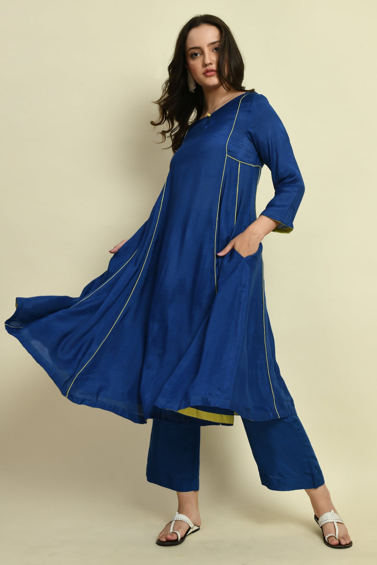 Royal Blue Kurta Set For Women