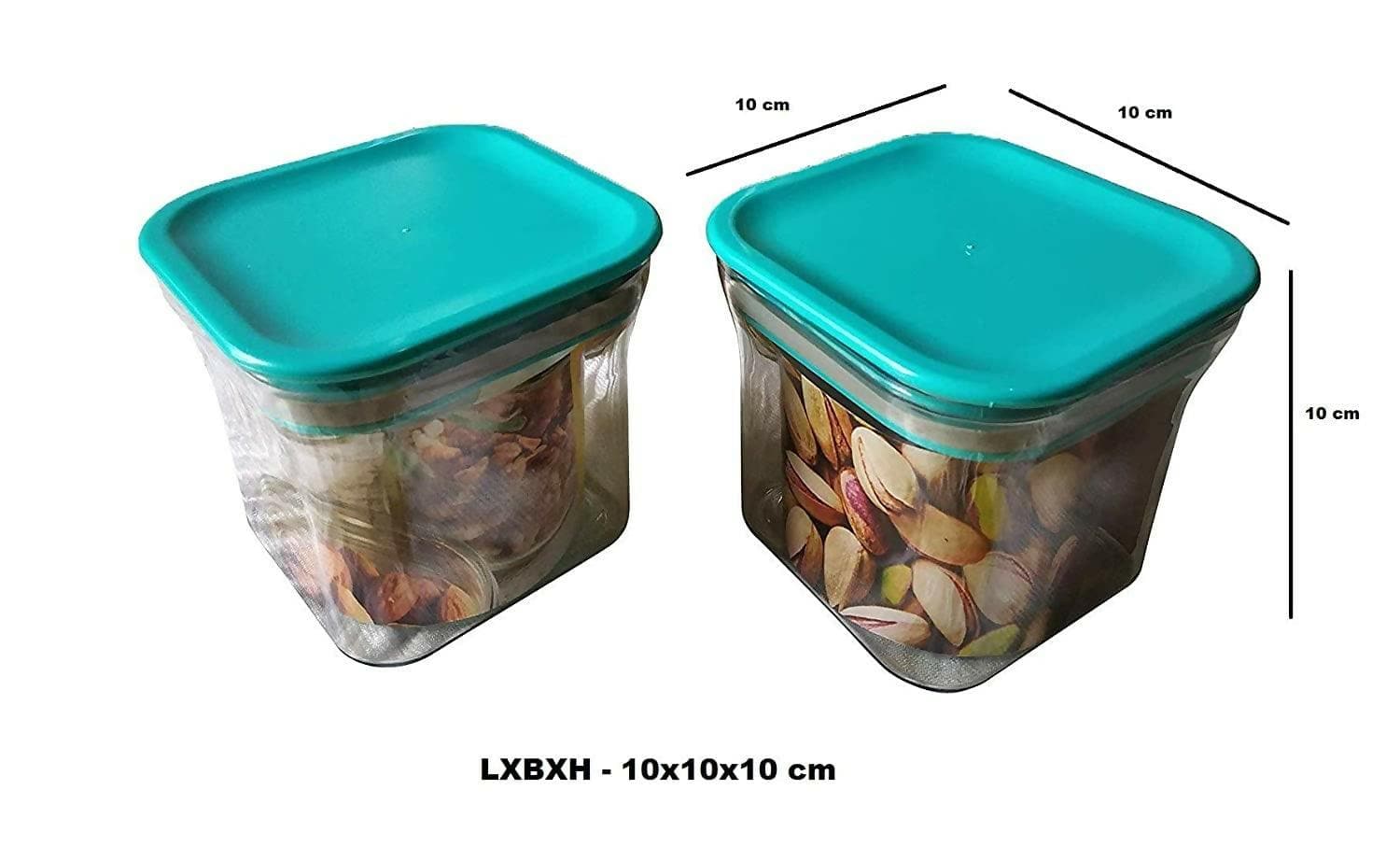 Unbreakable Jar Kitchen Storage Transparent Plastic Container (2 Pieces) - HalfPe