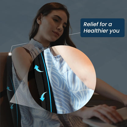 Sleepsia Memory Foam Back Support for Office Chair | Lumbar Support for Office Chair, Car Seat Back Support,(Black)