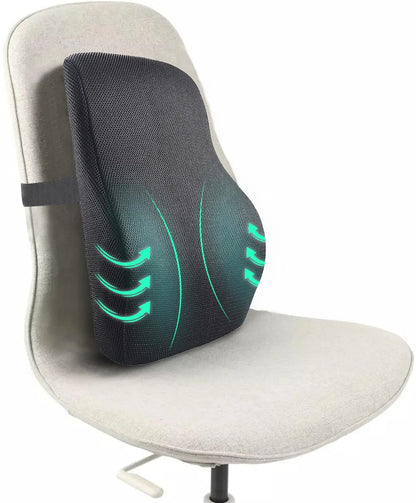 Sleepsia Memory Foam Back Support for Office Chair | Lumbar Support for Office Chair, Car Seat Back Support,(Black)