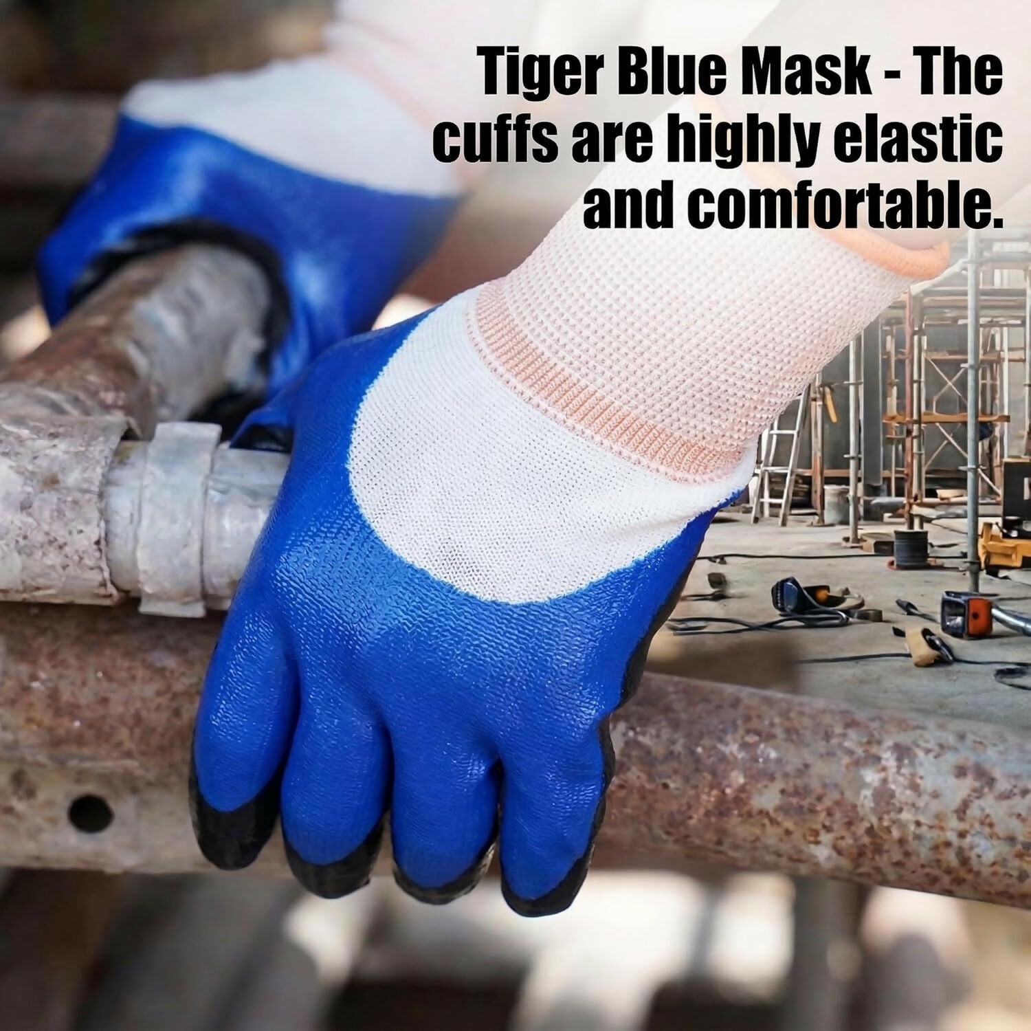 AxisGrip Nylon Safety Work Gloves with PU Nitrile Coating – Anti-Slip, Cut Resistant Hand Protection (Pack of 2)