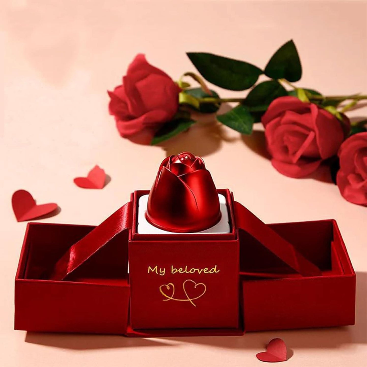 Romantic Jewelry Box with Eternal Rose