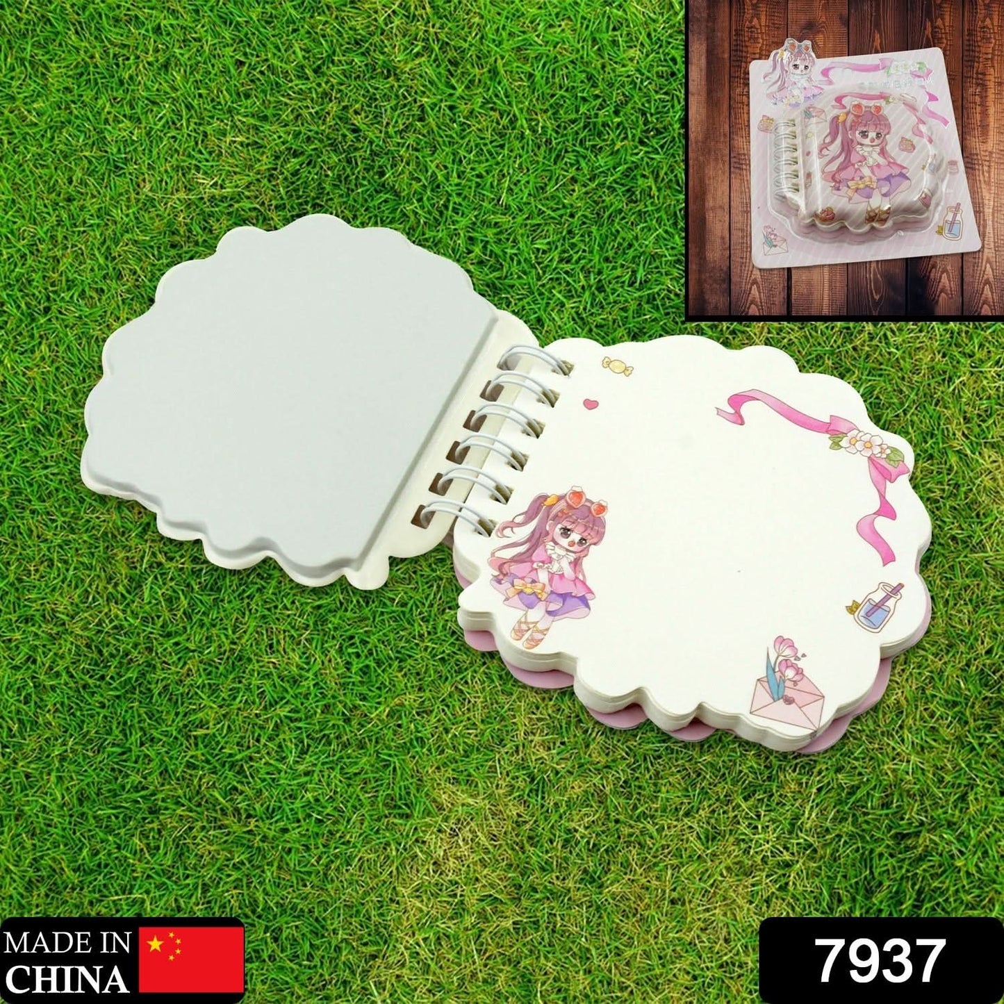 Mini Cartoon Diary – Pocket-Sized Travel Notebook with Fancy Printed Pages (1 Pc)