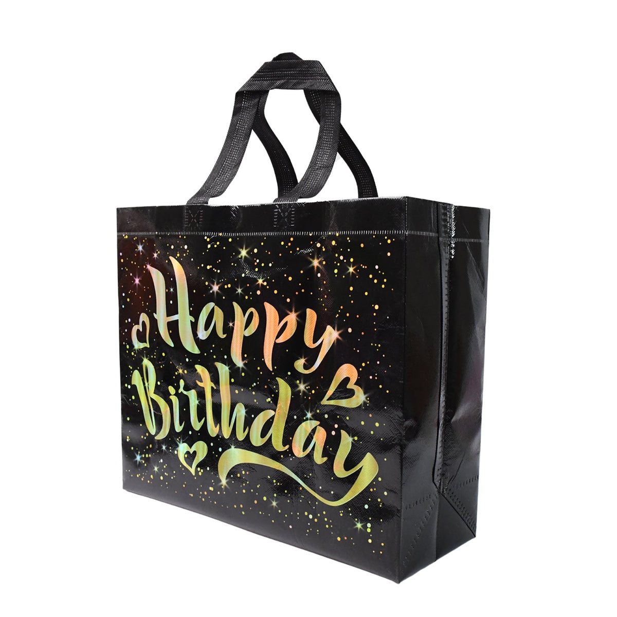Birthday Gift Bag With Gold Shiny Stars Reusable Party Gift Bags (1 Pc) HP DD