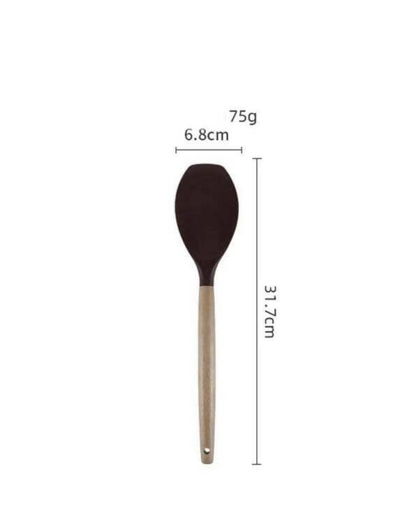 P-Plus International Premium Silicone Spatula Flexible & Heat Resistant Rubber Spatula with Wood Handle (Black – Pack of 2) - HalfPe