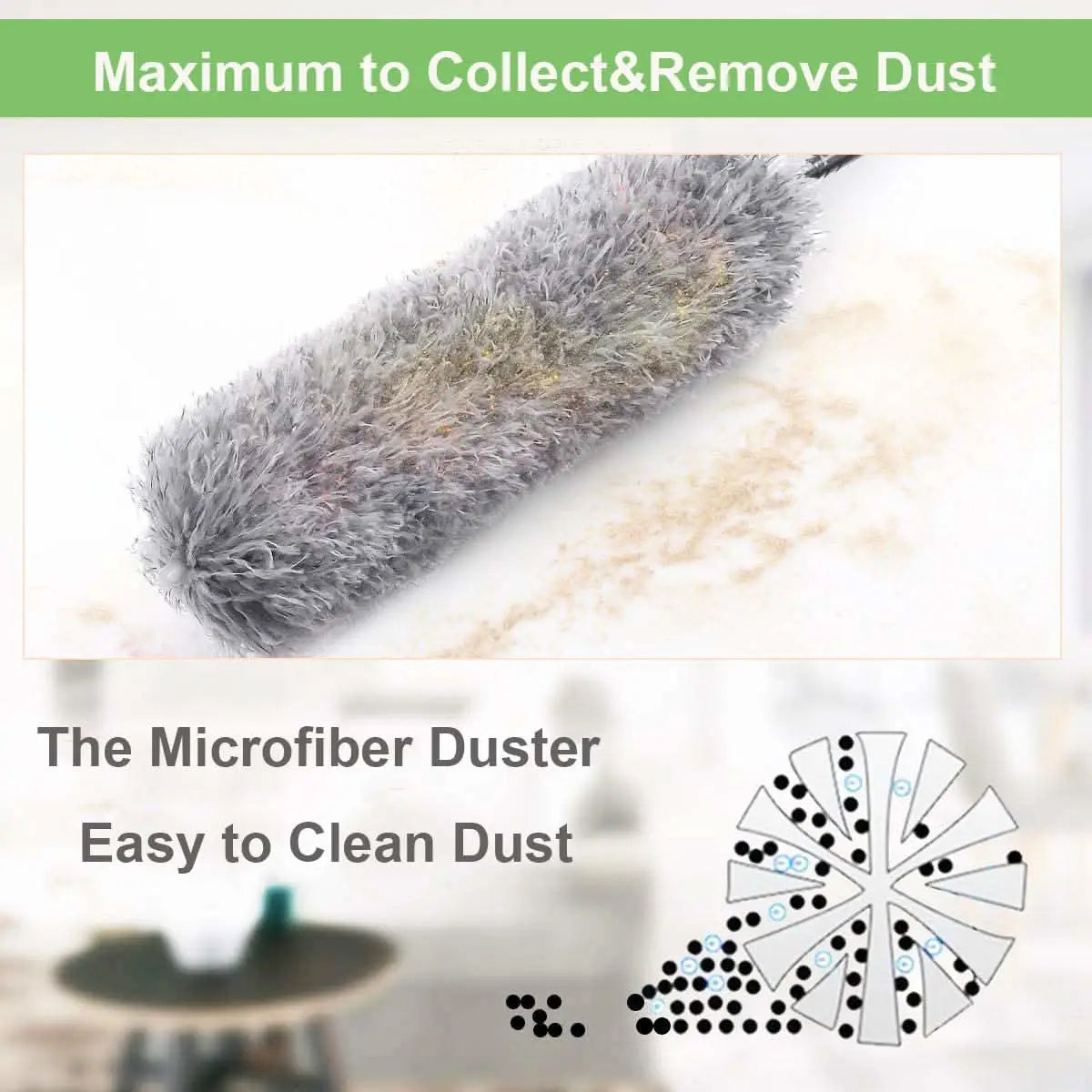 Microfiber Duster with 100-Inch Extendable Handle for High Ceiling & Furniture Cleaning HP DD