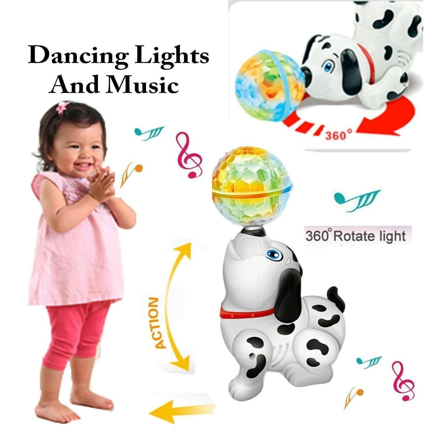 Cute Dancing Dog Toy with Reflected 3D Lights - HalfPe
