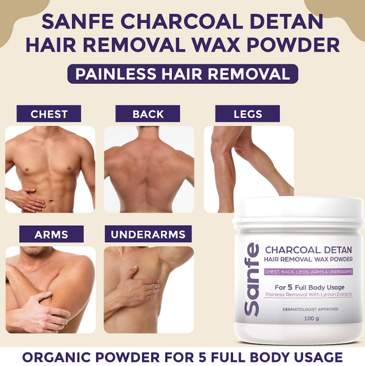 Sanfe Charcol Detan Hair removal powder