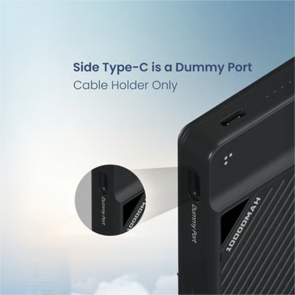 Portronics Luxcell Stride 10 10000mAh Power Bank with 22.5W Fast Charging, Built-in Cable & Compact Portable Design Halfpe Deals