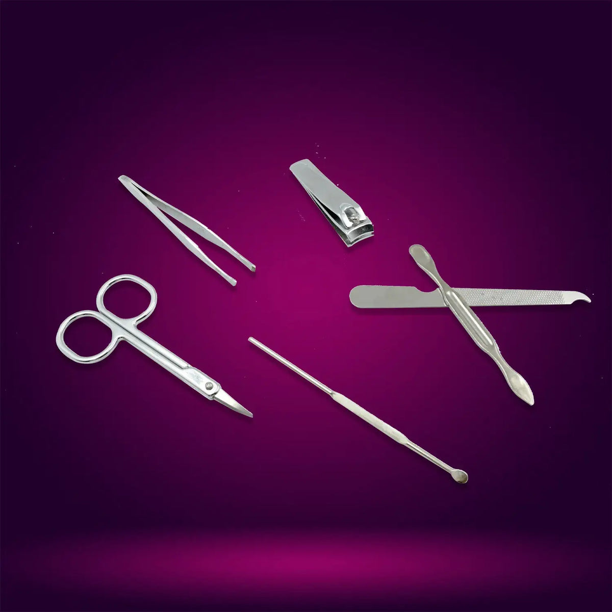 Nail Scissors Professional Nail Clippers Kit Manicure Set 6 Pieces Top Grade Stainless Steel Grooming Kit For Travel Or Home Manicure Set (6 Pc Set) HP DD