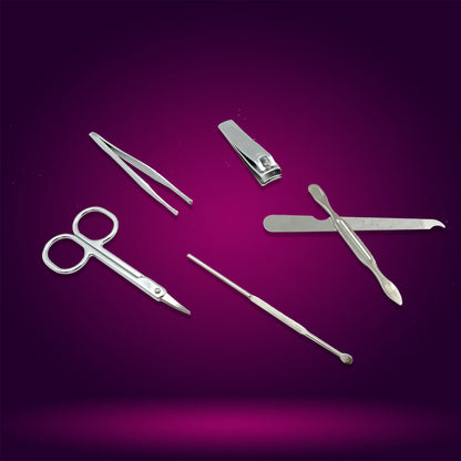 Nail Scissors Professional Nail Clippers Kit Manicure Set 6 Pieces Top Grade Stainless Steel Grooming Kit For Travel Or Home Manicure Set (6 Pc Set)