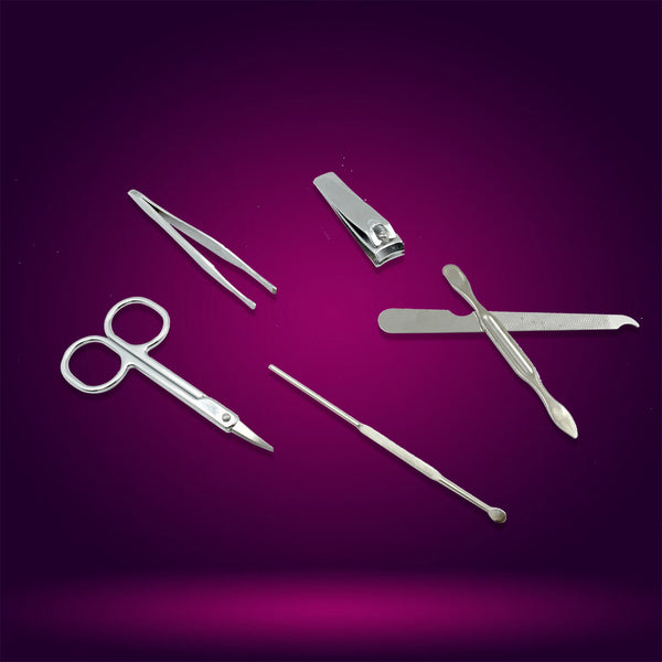 Nail Scissors Professional Nail Clippers Kit Manicure Set 6 Pieces Top Grade Stainless Steel Grooming Kit For Travel Or Home Manicure Set (6 Pc Set)