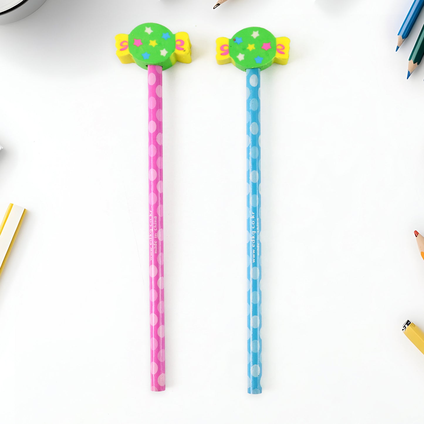 Fun Candy Design Pencil Set With Accessories (1 Set  Mix Design)