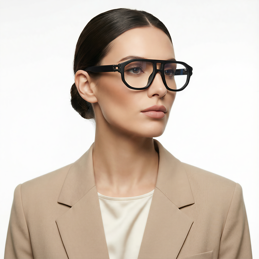 Shadow Matte Black Wayfarer Eyeglasses for Men and Women - view 3