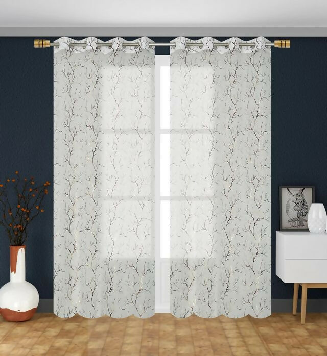 Shree Decor Sheer Transparent Net Curtain – Design 6 (900 Series) | 9FT | Lightweight Decorative for Door, Window & Pooja Room