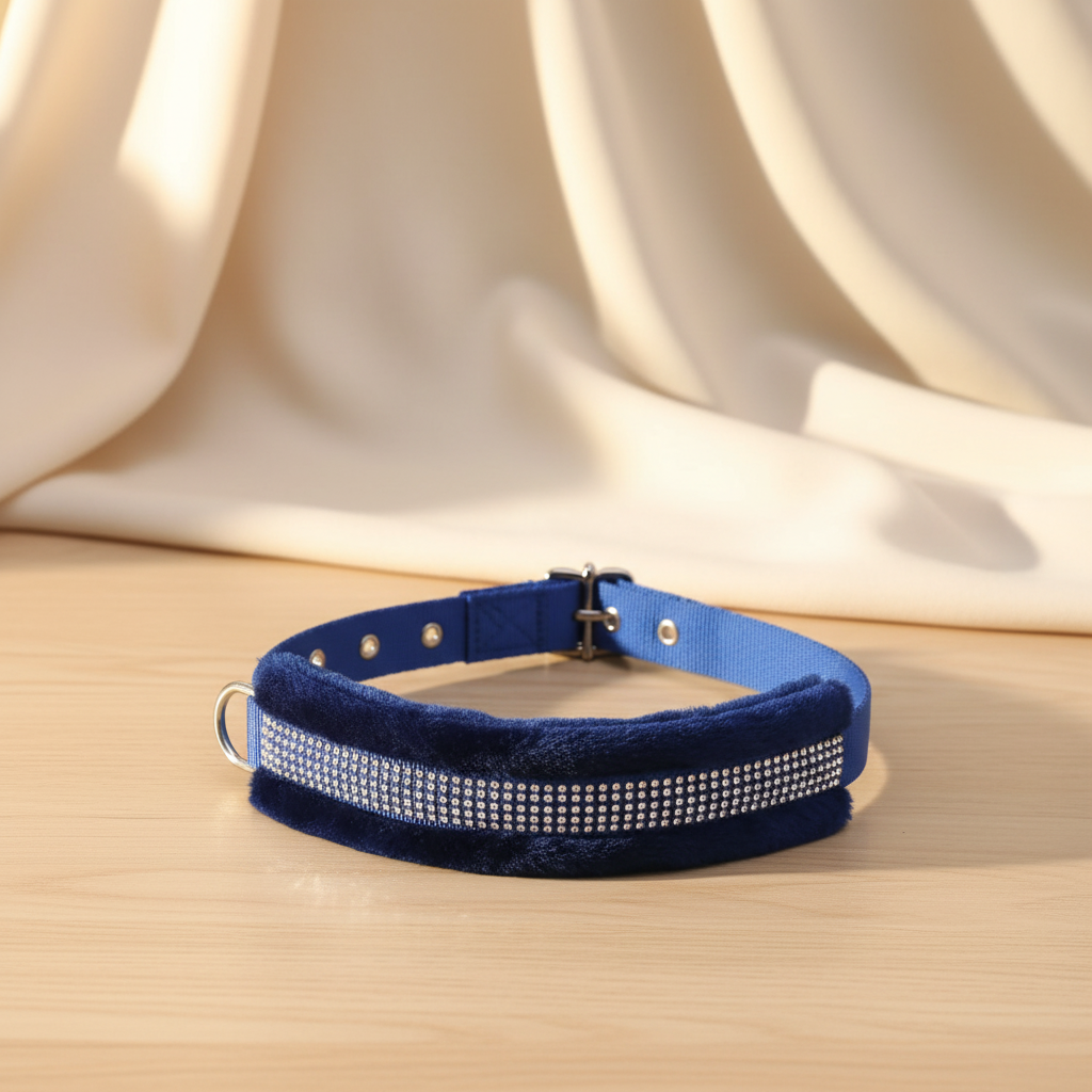 Petshop7 Dog Collar & Leash (Small)- Blue SUPER