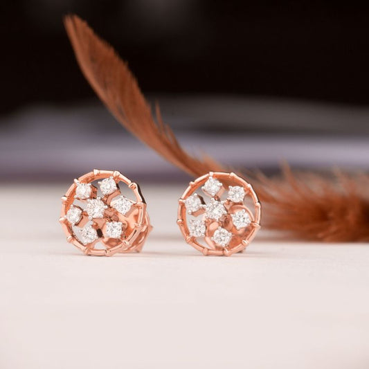 Classic american diamond rose stone tops earrings | MANATH