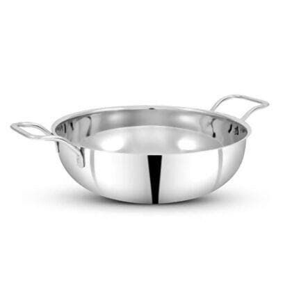 Chef Tone Platinum Stainless Steel Kadai (16cm,0.82L) - HalfPe