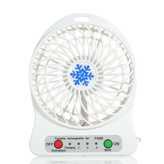 Portable Mini USB Fan 3-Level Speed Adjustable Electric Cooling Desktop Fan Handy Summer Cooling Rechargeable (Multicolored) - HalfPe