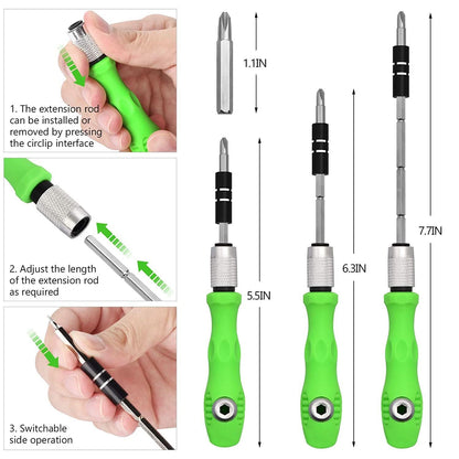 Mini Screwdriver Bit Set with Magnetic Extension Rod