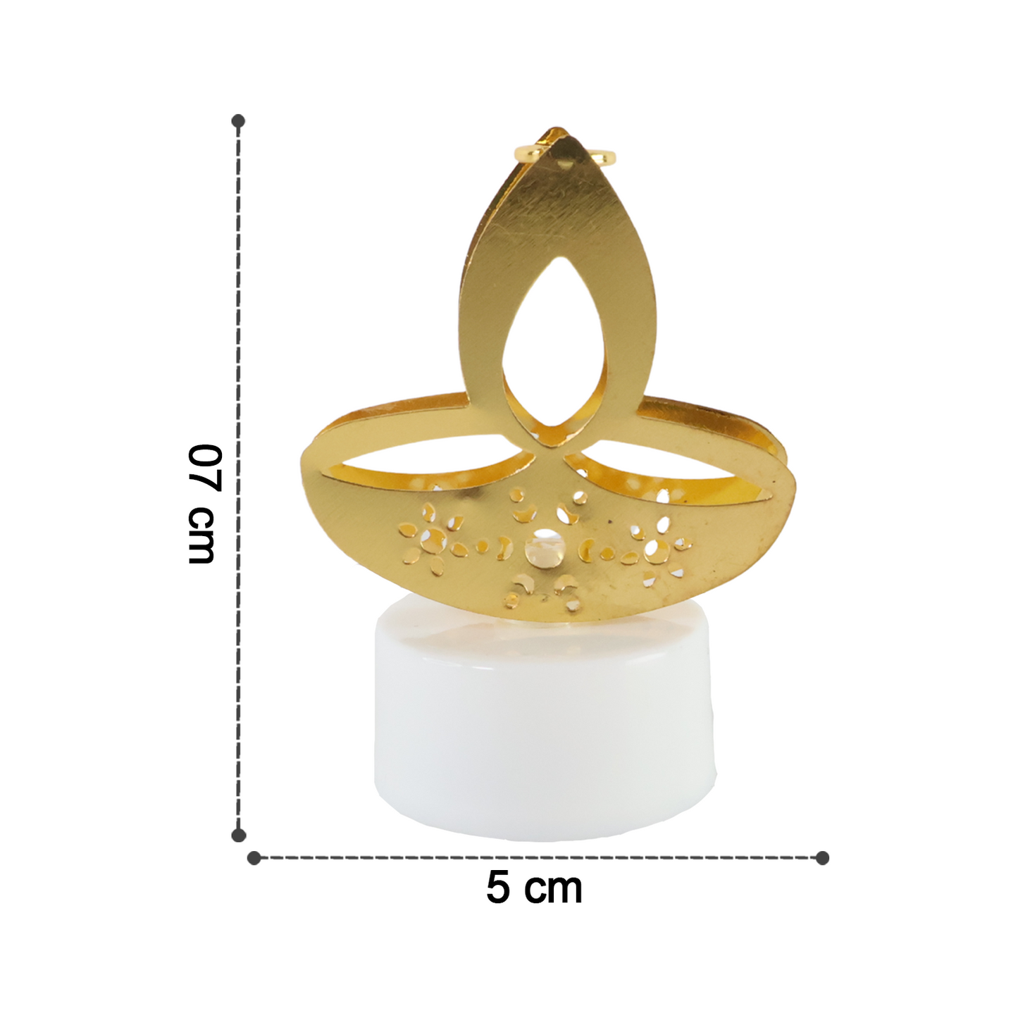 Set of 6 Golden Diya Shaped LED Tealight Candles – Flameless Decorative Festival Lights for Home (6 Pc)