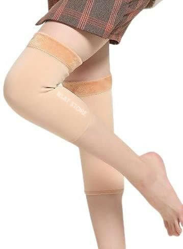 Unisex Woolen Thermal Warm Leg Warmers and Finger less Long Socks Protective Knee Cap (Skin) - HalfPe