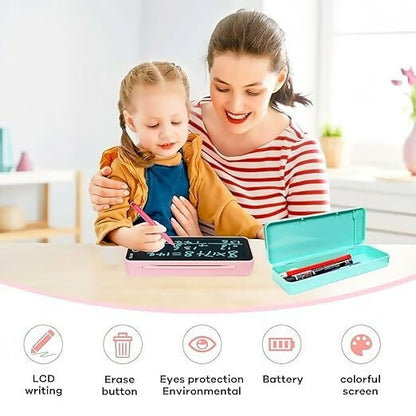 Multifunctional Writing Tablet & Geometry Box for Kids – Smart Pencil Box with LCD Writing Pad, Compass Set & Stationery Organizer – All-in-One School Supply Kit for Boys & Girls