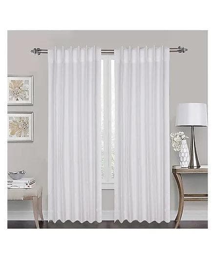 Doorway curtains by Lushomes Slub Cotton Window Curtains, modern living room curtains 2 panel sets, Reverse Tab Top, 50 x 108 inch, set of 2 Panels (White Lenin) - HalfPe