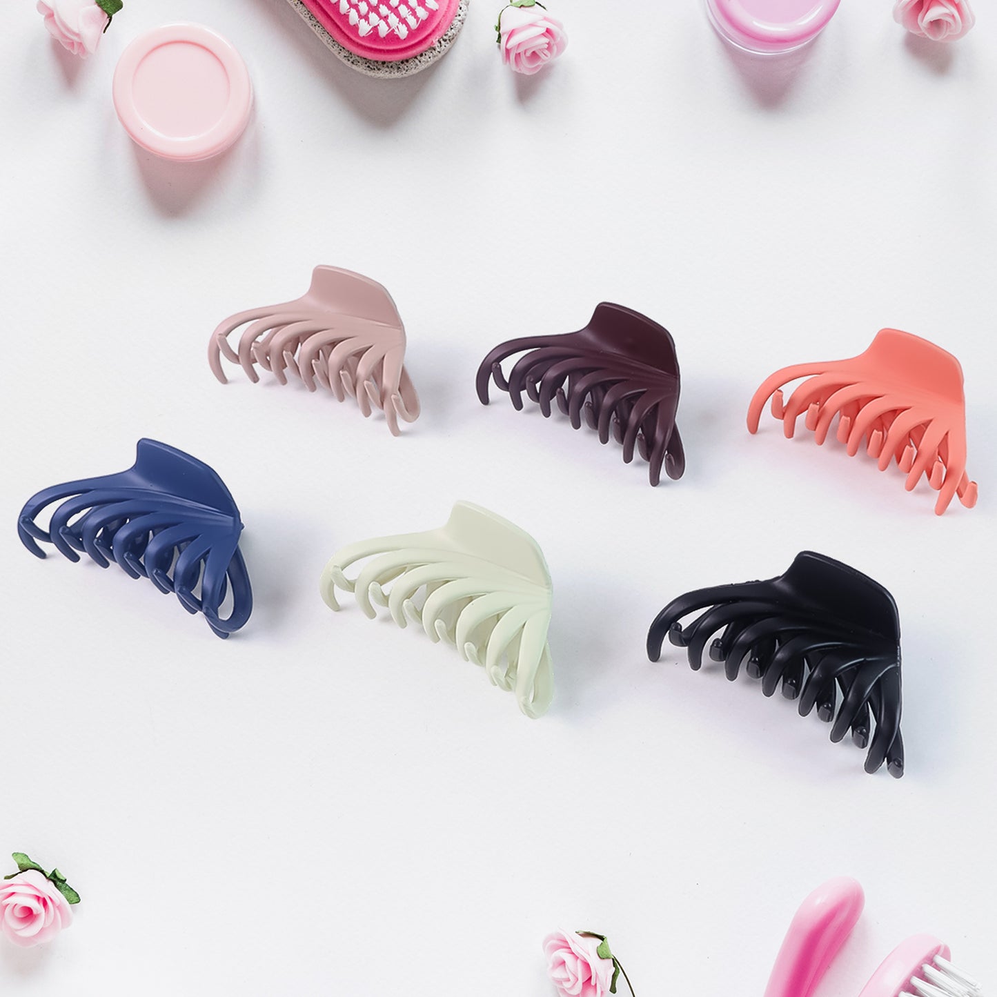 Hair Claw Clips Set For Women  Girls (Mix Design  Multicolor  12 Pc)