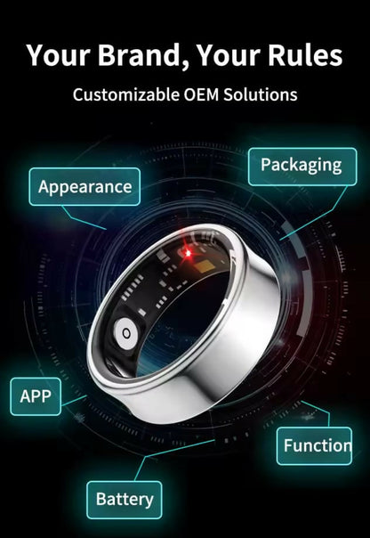 Smart Health Tracking Ring – Sleek Metal Design JPS PRODUCTS (ACHSA)