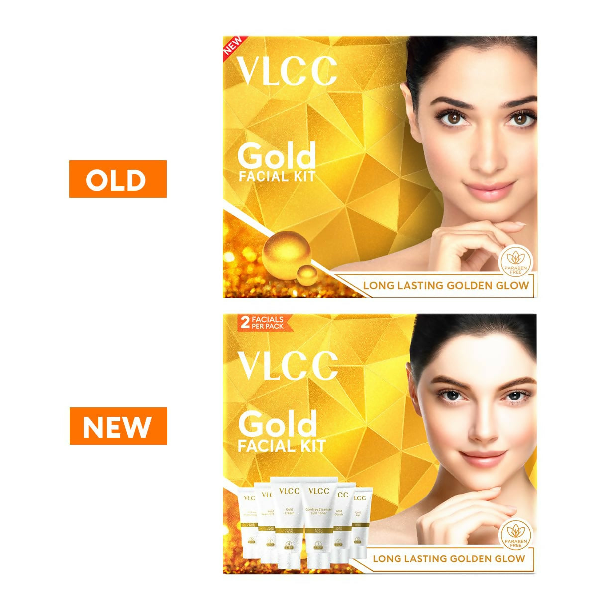 VLCC Gold Facial Kit. Bright & glowing skin - Parlour Glow (6 x 1.67 g)