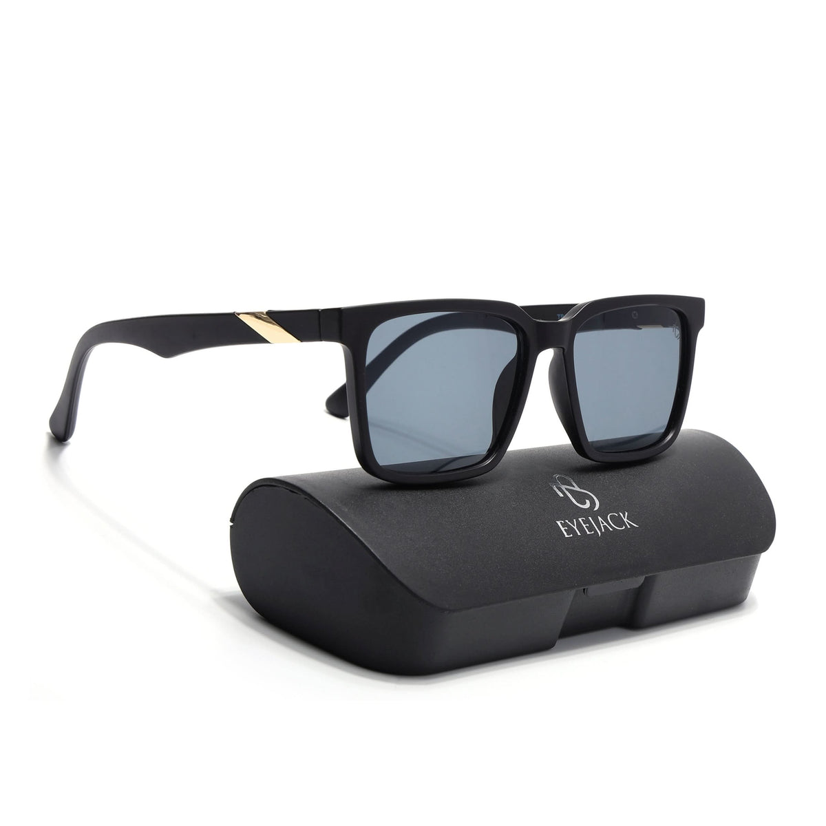 Eyejack Black Square Sunglasses for Men and Women - Style 1074 - view 7